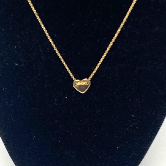 Stella & Dot Gold Heart Charm Necklace 925 Gold Plated Delicate Feminine - Picture 5 of 12